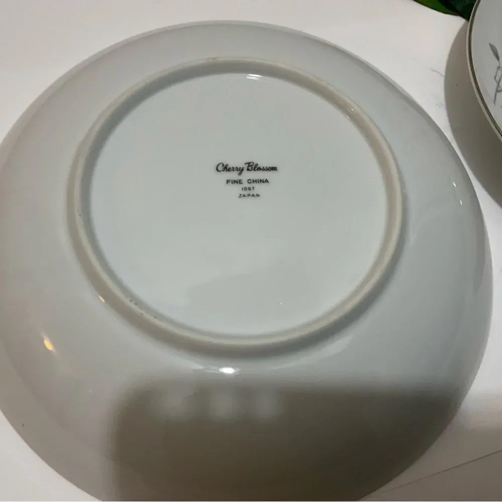 2 Cherry Blossom Fine China 1067 Japan 1 large Bowls 9 1/8
